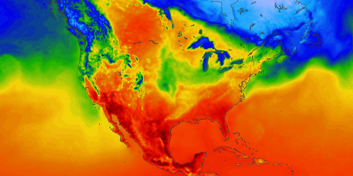 Map with temperatures