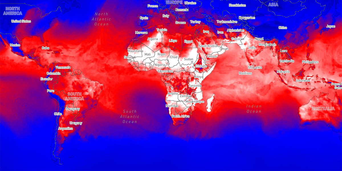 Map with custom temperature colors