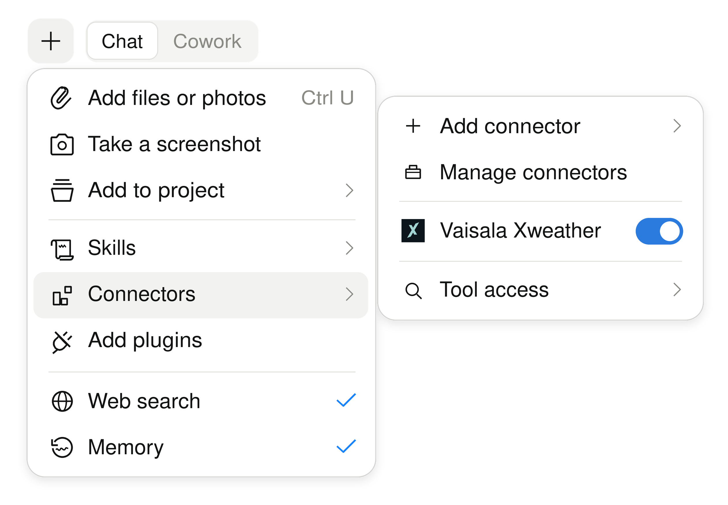 Enabled Xweather connector in Claude