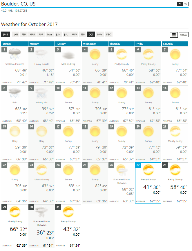 Calendar Layout