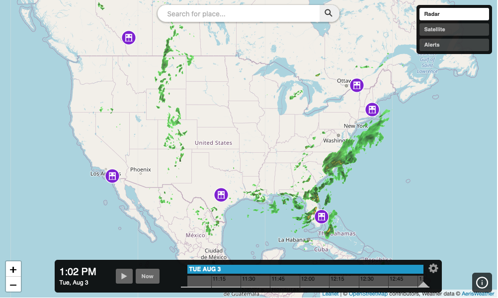 Custom interactive map app data source example