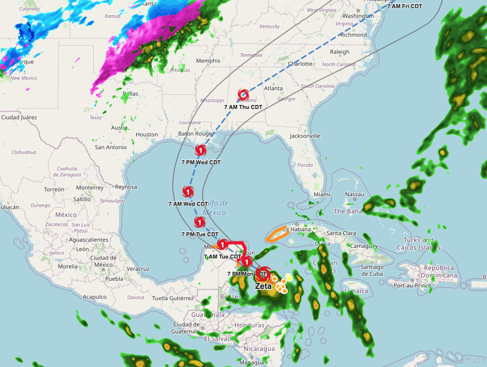 Custom tropical cyclone marker styling example