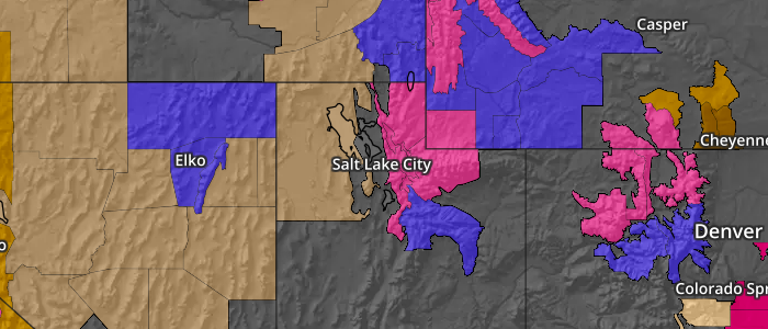 Grain merge blend of alerts on terrain map