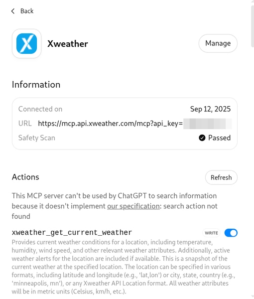 ChatGPT Connected Tools